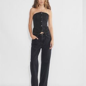 Denim Forum Black denim Tube Top